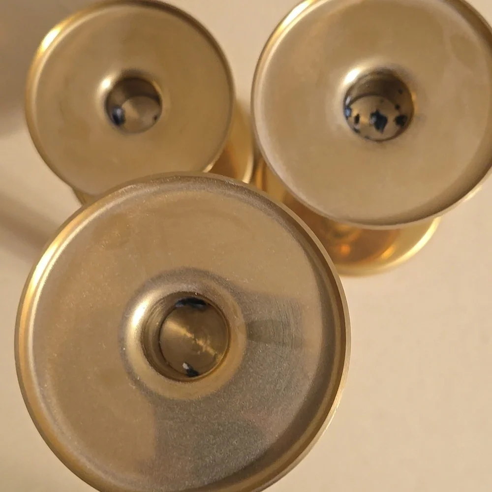 IKEA Brass and White Candle Holders Set of 3